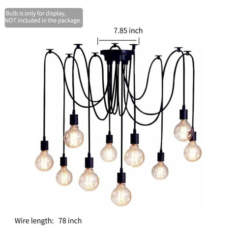 Dope 10 Arm Spider Chandelier Pendant Light Edison Style Vintage Industrial Steampunk Hanging Ceiling Fixture DIY