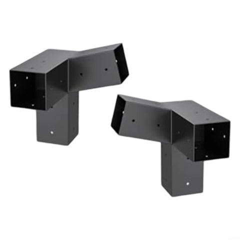 Slanted Roof Pergola Brackets Wall Mount With Steel Hardware For 4x4 Wood Posts 3 Way And Unidirectional Design