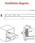 Installation diagram for 2 Pack Ball Bearing Drawer Slides 8 To 16 Inch For Cabinets And Furniture, showing detailed measurements.