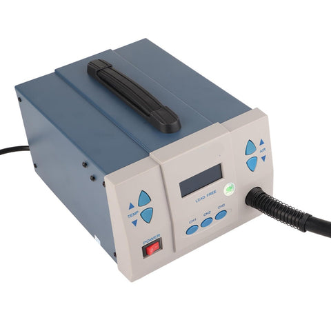 1200W Hot Air Rework Station With 3 Memory Channels For PCB Soldering, adjustable air volume, precise control unit.