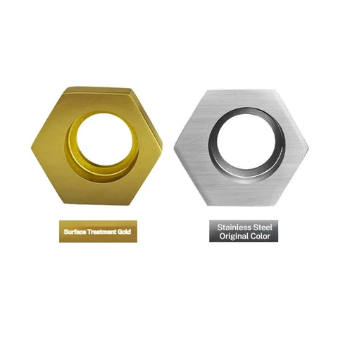 Gold and stainless steel hexagonal cam fixture clamps for Beefy Hexagonal Eccentric Clamps Set For Workholding