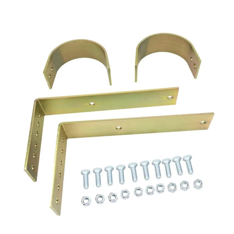 Badass Steel Driveshaft Safety Loop Kit Featuring Hella Durable Zinc Plating And No Sweat Bolt On Hardware Mounting For Sbc Bbc 350, includes brackets and bolts.