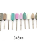 Epic 100-Piece Assorted Mounted Point Kit Includes Grinding Heads Polishing Wheels Wool Felt Rubber Abrasives 3Mm Shank Rotary Tool Bits, assorted grinding heads in various colors and shapes.
