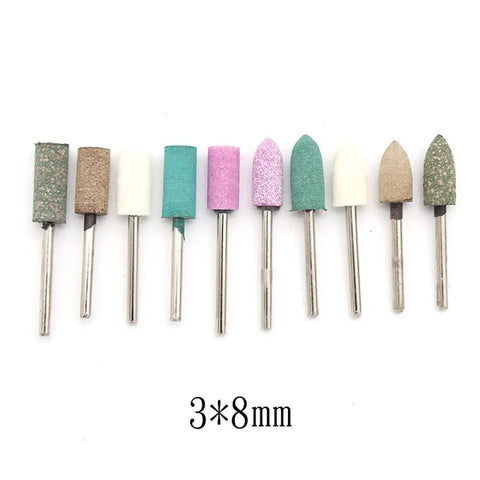 Epic 100-Piece Assorted Mounted Point Kit Includes Grinding Heads Polishing Wheels Wool Felt Rubber Abrasives 3Mm Shank Rotary Tool Bits, assorted grinding heads in various colors and shapes.
