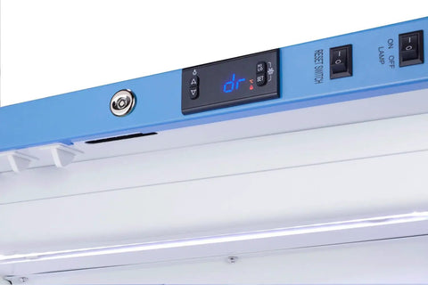 Control panel of Heavy Hitter Upright All Freezer With Dead On Temp Accuracy And Nist Data Logger With High Low Alarm