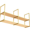 Heavy Duty Floating Shelf Brackets Double Tier Steel Mount Built Tough Heavy Lift Frame Mega Storage No Sweat Setup Sleek Modern Design with wooden shelves.