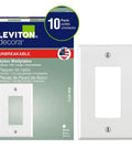 One-Gang Decora Midway Nylon Wall Plate 10 Pack White Taller Than Standard Smooth Face With Rounded Edges Durable Thermoplastic Cover