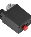 Air Compressor Pressure Switch With Red On Off Knob Durable Four Port Inlet Easy Install High Performance PSI Control