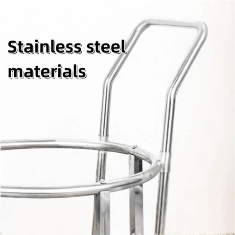 Heavy Duty Stainless Steel Bucket Dolly With Wheels For Stock Pots Soup Pots Barrels And Heavy Loads Portable Hand Truck Built To Roll Easy In Home And Commercial Kitchens Storage And Catering, stainless steel handle