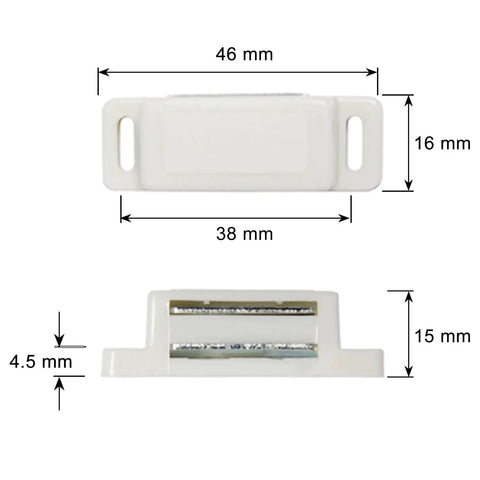 Push To Open Cabinet Latch Set Stainless Steel Magnetic Catch For Kitchen Cabinets And Furniture measurements diagram