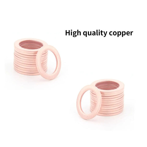 Heavy Duty Magnetic Oil Drain Plug With Gasket Set Captures Metal Debris To Curb Engine Wear And Extend Oil Life For Universal Fits, copper washers