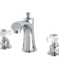 Victorian Widespread Bathroom Faucet In Polished Chrome With 8 To 16 Inch Spread Solid Brass And ABS Construction Deck Mounted