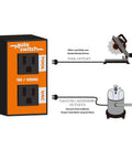 O'SKOOL Automatic Vacuum Switch PTA08, orange control box with two outlets for tool and vacuum connections.
