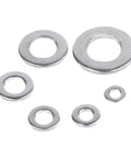 105-Piece Stainless Steel Flat Washer Set For Metric Sizes M3 M5 M6 M8 M10 Gasket Rings No Fuss For Home Improvement Outdoor Projects And Furniture Assembly Rust Resistant Durable With Smooth Edges, assorted sizes