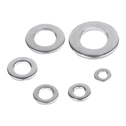 105-Piece Stainless Steel Flat Washer Set For Metric Sizes M3 M5 M6 M8 M10 Gasket Rings No Fuss For Home Improvement Outdoor Projects And Furniture Assembly Rust Resistant Durable With Smooth Edges, assorted sizes