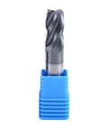 Carbide Square End Mill Bit, 4 Flute, 5/8 Inch Diameter, 3-1/2 Inch Overall Length, AlTiN Coated, shown in protective tube