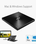 ZenDrive Ultra Slim External DVD Burner Drive RW With M Disc Support For Mac And Windows Nero Back It Up For Android Includes USB Two Point Zero And Type C Cables For Easy Plug And Play black 13mm drive for Mac and Windows