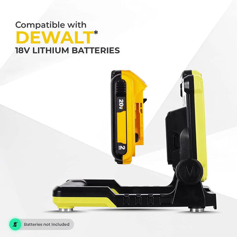 FLUD 4000 LED Work Flood Light For Dewalt 20V Battery Ultra Bright Portable Worksite Light With Three Brightness Levels And USB Power Tough Cordless Floodlight Built For DIYers And Pros