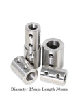 Stainless Steel Rigid Shaft Coupling For Industrial Drive Systems With Double Hole Integration And High Torsional Stiffness For Stable Power Transmission And Long Service Life On Any Machine Build, Diameter 25mm Length 30mm