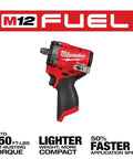 M12 FUEL Stubby Half Inch Impact Wrench With 550 Ft Lbs Torque, Compact 4.9 Inch Frame, front view