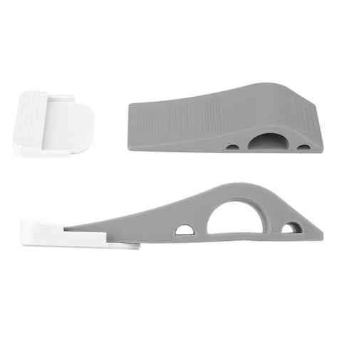 Door Stopper Wedge Set Four Pack Soft TPR Rubber Stoppers in side view, showing non-slip and kid-safe design for home or office use.