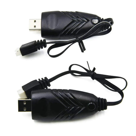 2 Pack USB To 11.1V 3S LiPo Charger Cable With 4 Pin XH Plug For RC Cars Boats Drones Airplanes And Airsoft, 1.5A Charge