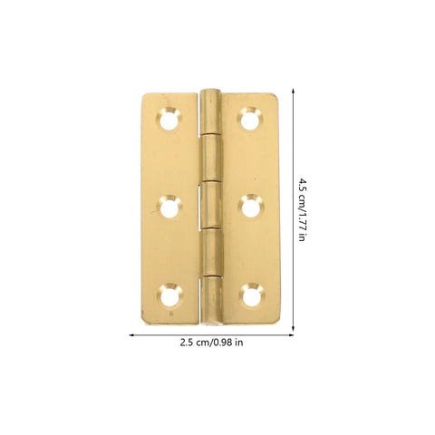 Rotating Concealed Hinges for Doors and Cabinets, 4 Pack, 6 Eye 45x27mm Folding Butt Hinges, brass color, close-up view