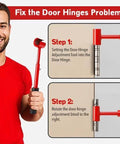 Man demonstrating 4 In 1 Door Hinge Adjustment Tool For Quick Door Fit Hinge Bender And Adjuster Wrench Gap Tool with steps.