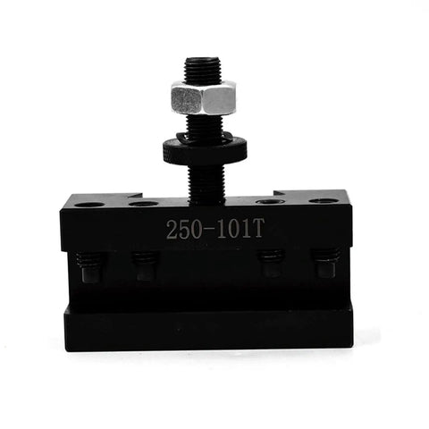 Heavy Duty Oversize Turning Facing Tool Holder For Wedge Type Quick Change Metal Lathe Post Up To 12 Inch Swing, black steel holder.