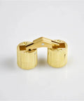 Concealed Barrel Hinges 2 Pack Gold Copper Finish for Cabinet Doors Fits 8mm to 18mm Door Thickness 12mm Common Ultra Low Profile