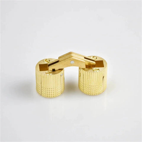 Hidden Barrel Hinges 2 Pack With Gold Copper Finish For Cabinet Doors Adjustable 8mm To 18mm Concealed Mounting Hardware Easy Install