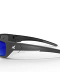 Polarized Safety Glasses With High Impact Rating Z87.1 Plus Non Slip Protective Eyewear For Work And Outdoors, side view.