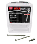 316 Stainless Steel Deck Screws No. 10 x 3 Inch With T25 Star Drive Coarse Thread For Cedar And Outdoor Wood Use In Wet Coastal Areas Exterior Fasteners 1 Pound Box Built To Last displayed with packaging and screws visible