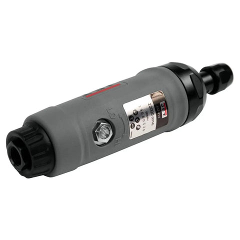 Quarter Inch Straight Die Grinder With Composite Housing, 22000 RPM, Lockoff Safety Switch, Quiet Muffler System, Lightweight Yet Built Tough Tool, Industrial Bearings, Rear Exhaust For Smooth Operation