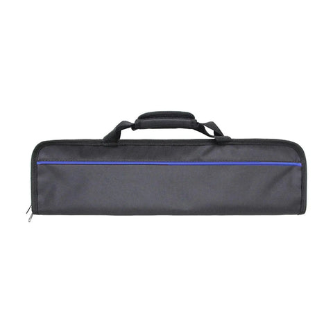 Pro Grade Portable Chef Knife Bag Foldable Knife Roll With Oxford Cloth Storage, black with blue trim, durable carry case