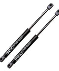 Heavy Duty Gas Strut Lift Supports 45 Lb Force 18.5 Inch Stroke Set Of Two For Truck Canopy Camper Topper And Toolbox Lid, black with mounting ends.