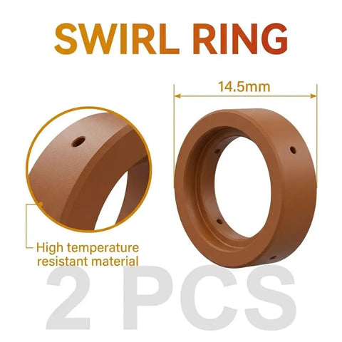 Swirl Ring from All In One 45 Piece IPT40 Plasma Cutter Consumables Kit With Electrodes Nozzles Stand Offs Shield Cup And Swirl Rings