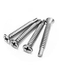Badass Stainless Steel Self Threading Screws For Assembling Framed Shower Door Panels Includes Four Standard Size Fasteners.