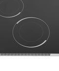 Close-up of Quick Cookin' Electric Ceramic Cooktop With Five Adjustable Burners Infrared Stove Top showing two burner zones.