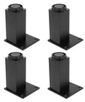 Adjustable Aluminum Cabinet Feet Set In Black Four Pack For Sofa Cabinets And Sofas Height Adjustable 3.9 To 5 Inches