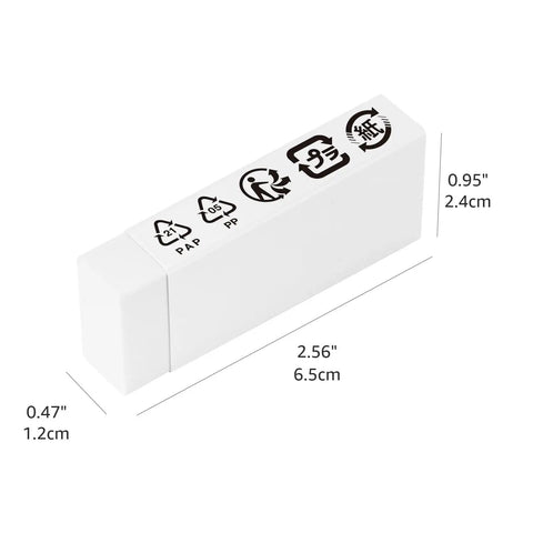 Block White Eraser For Pencils Quick Clean Erasing No Smudge Easy To Use With Minimal Pressure White TPR Material
