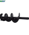 8 Inch Earth Auger Drill Bit For Gardens And Posts Quick Planting Of Flowers And Vegetables Fits Gas Powered Post Digger With Three Quarter Shaft Durable Carbon Coated Steel And Replaceable Alloy Blades displayed horizontally