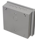 Tough As Nails Non Metallic Electronic Equipment Enclosure Box With Included Back Plate 12X12X4 Inch gray box with mounting options.