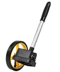 Portable Measuring Wheel with Telescopic Handle for Accurate Distance, TPR material, yellow wheel, detailed close-up