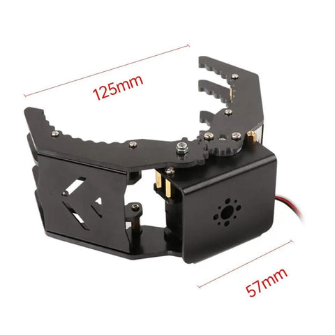Dope High Torque Servo Robot Arm Gripper With Wave Edge Jaws, Symmetric Gripping For Stable Pickups Up To 500g, top view.