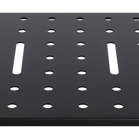 Heavy Duty Welding Table 36 By 18 Inches With A Rock Solid 1200 Lb Capacity Machined Steel Top and grid holes close-up.