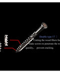 Heavy Duty Stainless Steel Self-Tapping Screws Kit For Woodworking, close-up of screw design and features, 70mm length