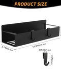 Two Pack Magnetic Spray Bottle Holder With Four Hooks, Wall Mounted Organizer For Garage And Home, Black Finish Dimensions