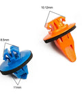 Premium Nylon Mudguard Flare Retainer Clip Kit Direct Replacement For Toyota Tacoma RAV4 Highlander FJ Cruiser 4Runner Fender Trim Bumper 38 Piece Multi Set Built Tough Weather Resistant Drop In Fit No Hassle Install Long Lasting Garage Gear blue and orange nylon clips, 8.5mm and 10.12mm