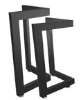 Built Like A Tank Industrial Dining Table Legs Heavy Duty Matte Black Steel Furniture Base with adjustable leveling feet.